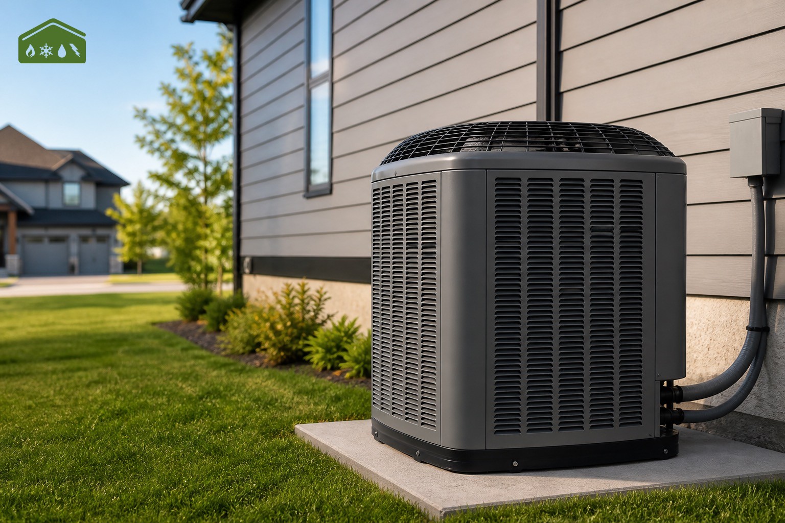 An air conditioner running outside a Grande Prairie home