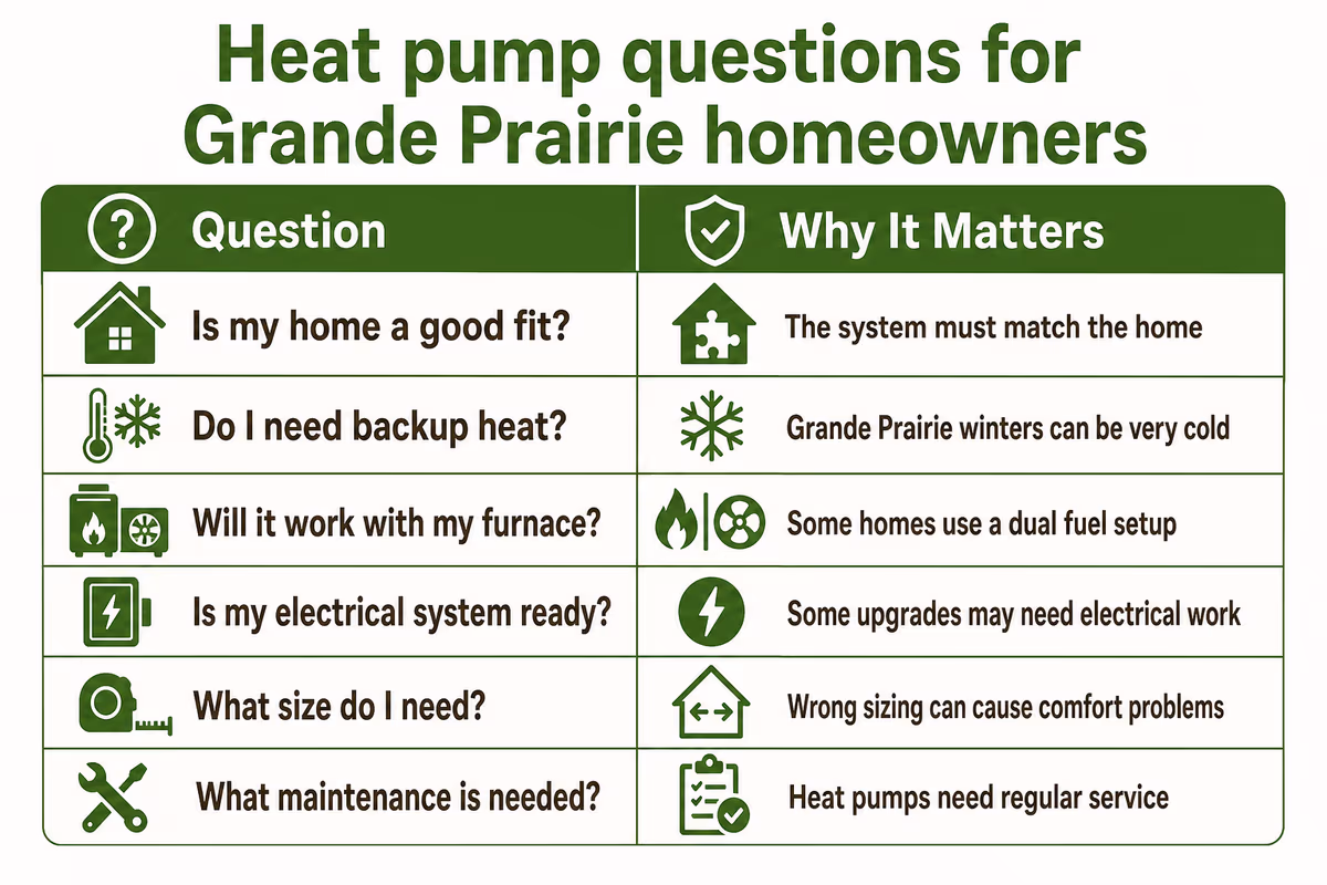 Heat pump questions for Grande Prairie homeowners