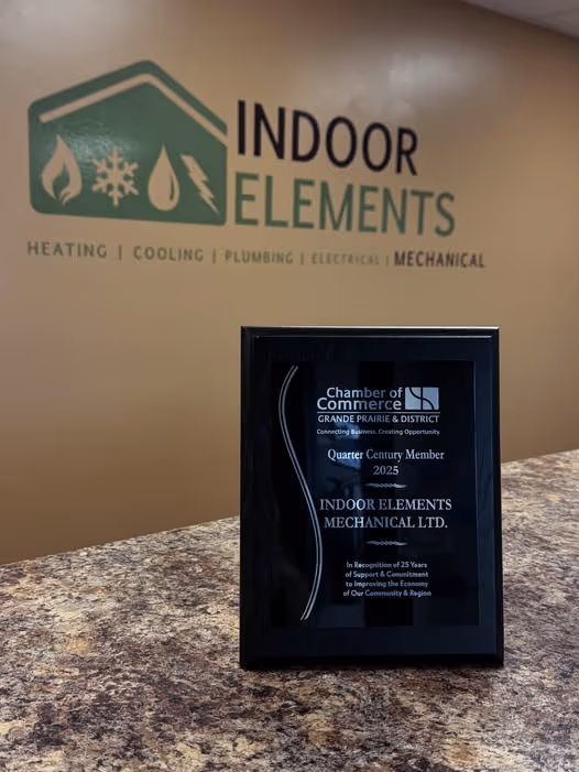 Indoor Elements Mechanical celebrating 25 years with the Grande Prairie Chamber of Commerce